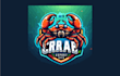 do crab esport mascot logo with a creative concept