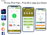 develop VPN app, first free servers with ads and in app purchase