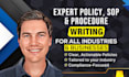 develop policies, procedures, operations manual, sop for any industry with nda