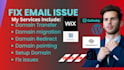 fix email issue, fix domain, fix dns issue, setup domain and verify domain host