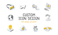 custom line, isometric icon design for websites and apps