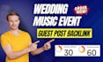 publish wedding music event article with high da guest post backlink