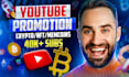 do crypto token promotion on my youtube channel