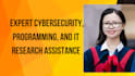 cybersecurity, programming, and IT research assistance