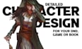draw detailed digital character design or sheet for your dnd oc, game or book