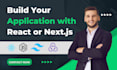 build your application by react or nextjs with tailwindcss