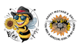 make hand drawn mascot honeymoon bee t shirt logo