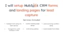 setup hubspot CRM forms and landing pages for lead capture