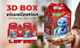 design photorealistic 3d product packaging mockup with retail display