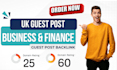 publish business and finance insurance article through UK guest post backlink