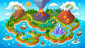 design cartoon map with custom locations or fantasy event doodle hand drawn maps