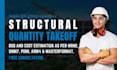 do quantity takeoff for structural works with planswift as per nrm2, pomi, arm4