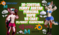 custom 3d furry vrchat avatar vtuber model avatar commission nsfw avatar model