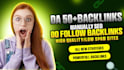 create da 50 plus dofollow SEO homepage backlink