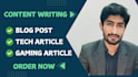 do content writing blog post and gaming article