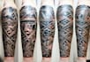 create sleeve tattoo design in geometric style