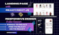 convert figma psd xd design to react and landing page with react and next js