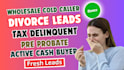 do new divorce leads tax delinquent pre probate cash buyer wholesale cold caller