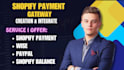 create and integrate shopify payment gateway paypal credit card option