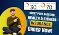 publish a permanent health and fitness insurance guest post backlink for SEO