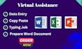 do data entry, data management and data assumption