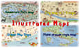 create a vector illustrated map in a custom style