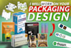 design packaging box, label, pouch, and packet design
