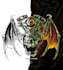 do detailed dark art illustration metal album cover or logo