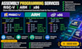 write risc v arm and x86 assembly code