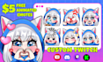 draw chibi twitch emotes, sub badges and vtuber emotes