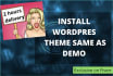 setup wordpress theme same as demo