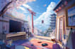 draw anime background, visual novel, game, concept art illustration