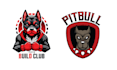 make hand drawn colorful bulldog or pitbull logo