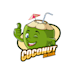 make fresh coconut mascot drink logo