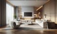 do living room interior design and 3d rendering