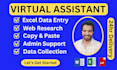 do accurate excel data entry, web research, and virtual assistant tasks