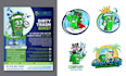 make unique trash bin cleaning business logo and flyer