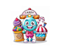make mascot candy business logo