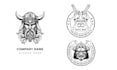 make vintage custom warrior viking head logo