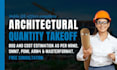 do quantity takeoff and cost estimation for architectural work with planswift
