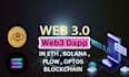 develop blockchain web3 dapp on ethereum, flow, solana, aptos