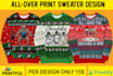 create all over sweatshirt and ugly christmas sweater design