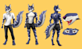 draw a custom furry character reference sheet character sheet in anime style