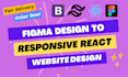 convert figma to react responsive website with bootstrap or tailwind