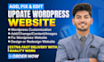 customize, update and edit wordpress website very quickly