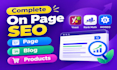 do complete on page SEO for pages, blogs and products