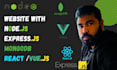 build custom website with nodejs, express, vuejs, mongodb and react