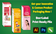 design innovative product packaging with custom box and label