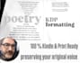 format your poetry book for KDP as a published poet