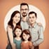 draw a vector art family portrait